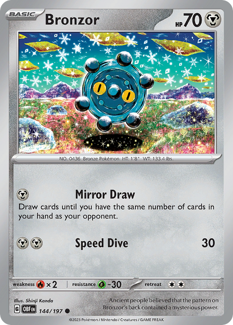 Bronzor 144 Obsidian Flames Pokémon card
