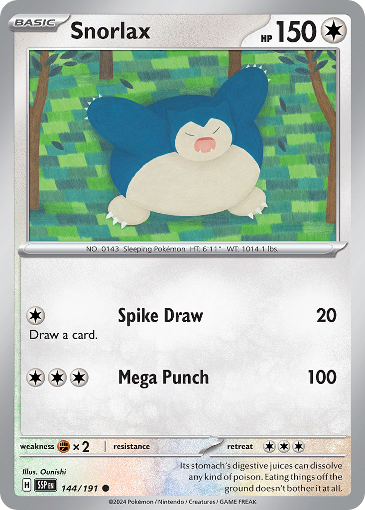 Snorlax 144 Surging Sparks Pokémon card