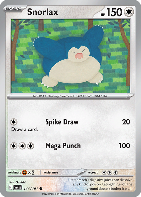 Snorlax 144 Surging Sparks Pokémon card