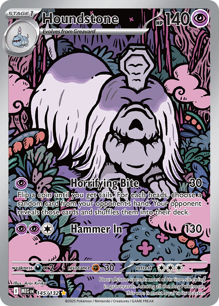 Houndstone 145 Mega Evolution Pokémon card