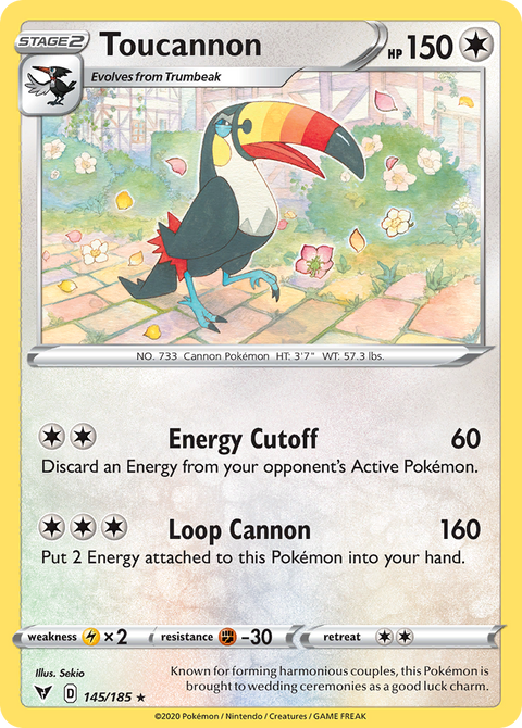 Toucannon 145 Vivid Voltage Pokémon card