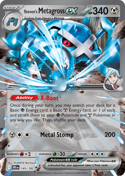 Steven's Metagross ex 145 Destined Rivals Pokémon card