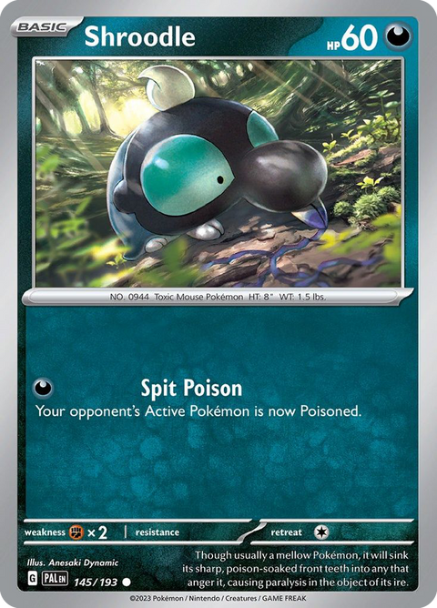Shroodle 145 Paldea Evolved Pokémon card
