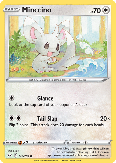 Minccino 145 Sword & Shield Pokémon card