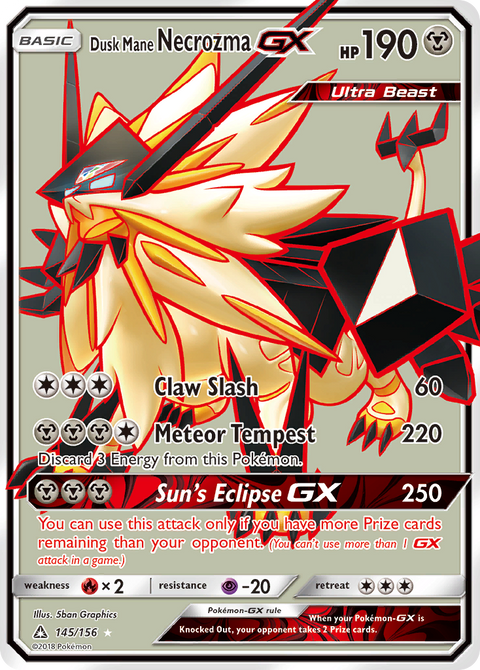 Dusk Mane Necrozma-GX 145 Ultra Prism Pokémon card