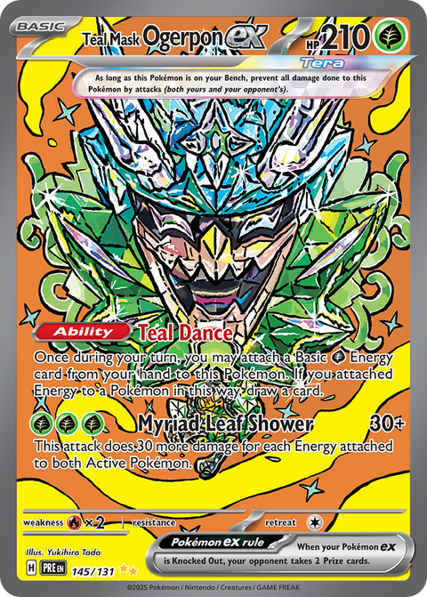 Teal Mask Ogerpon ex 145 Prismatic Evolutions Pokémon card