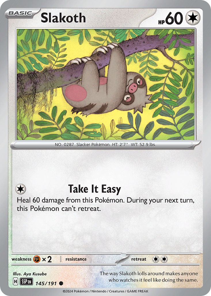 Slakoth 145 Surging Sparks Pokémon card