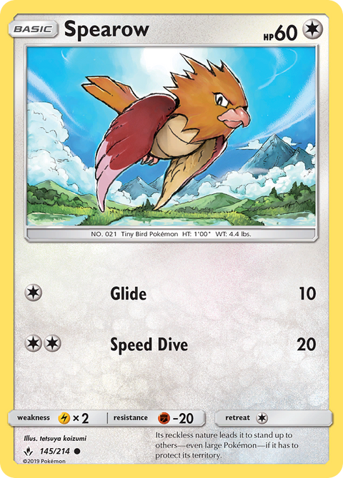 Spearow 145 Unbroken Bonds Pokémon card