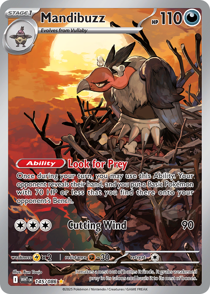 Mandibuzz 145 White Flare Pokémon card
