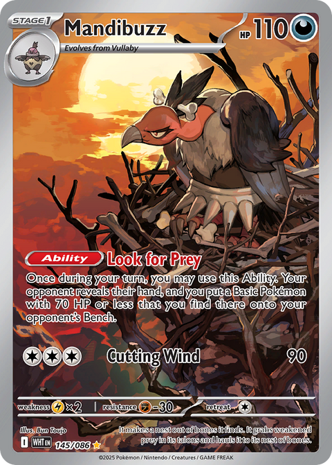 Mandibuzz 145 White Flare Pokémon card