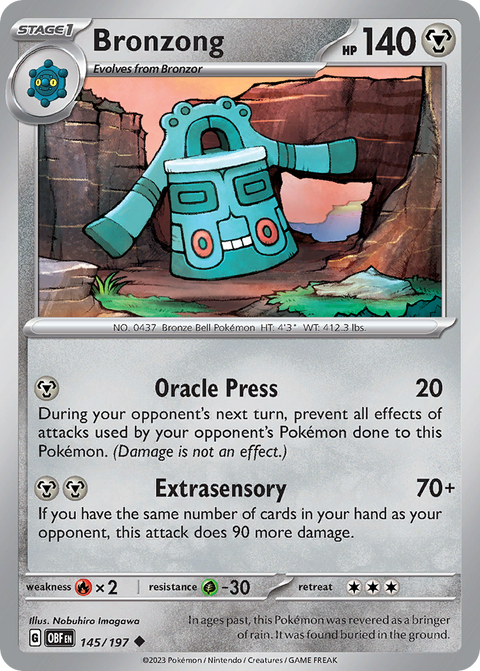 Bronzong 145 Obsidian Flames Pokémon card