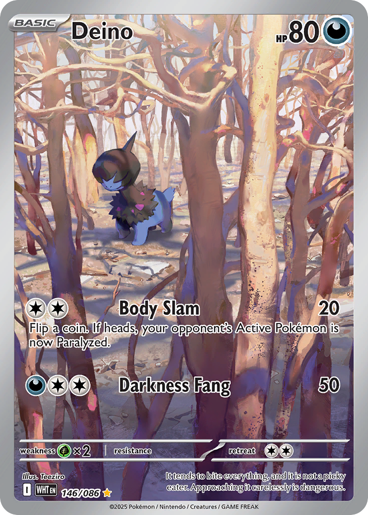 Deino 146 White Flare Pokémon card