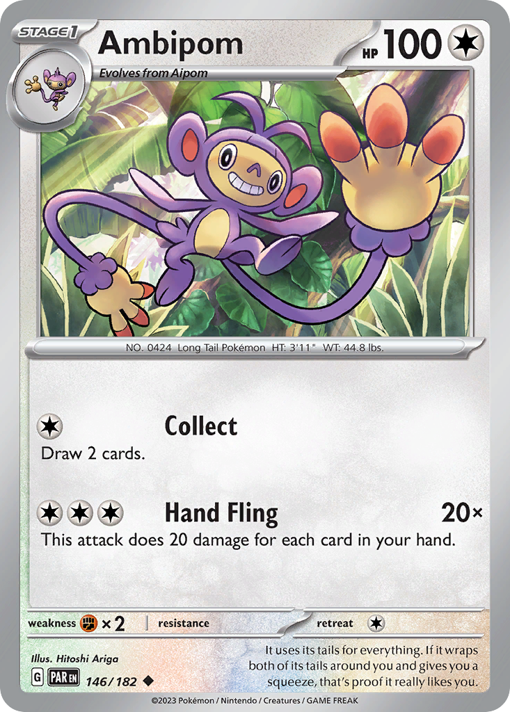 Ambipom 146 Paradox Rift Pokémon card