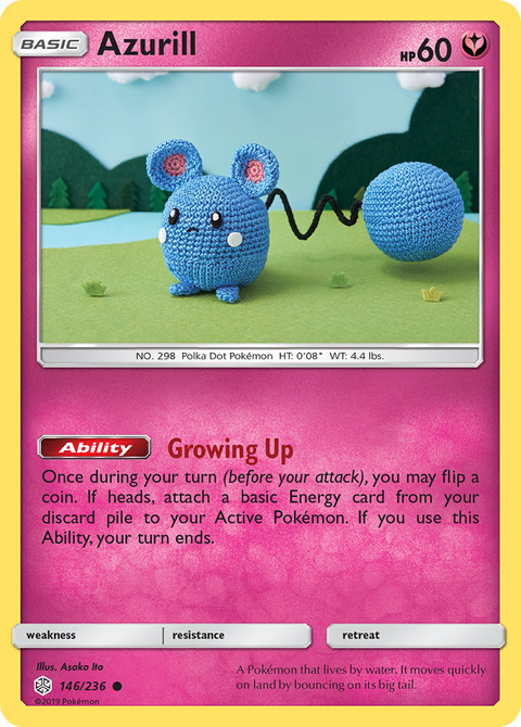 Azurill 146 Cosmic Eclipse Pokémon card