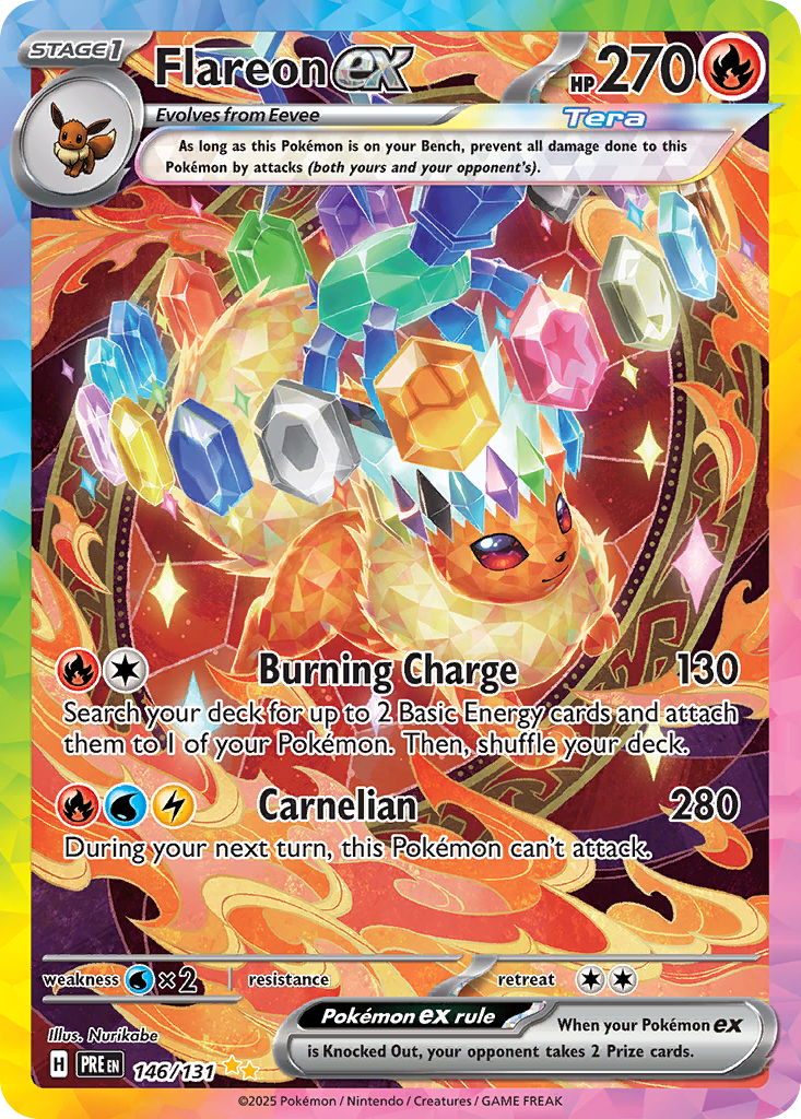 Flareon ex 146 Prismatic Evolutions Pokémon card