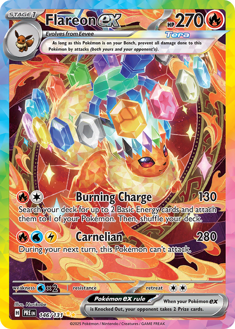 Flareon ex 146 Prismatic Evolutions Pokémon card