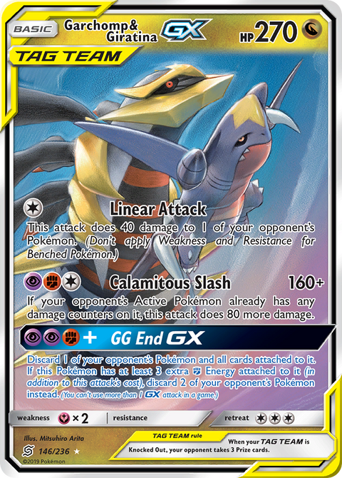 Garchomp & Giratina-GX 146 Unified Minds Pokémon card