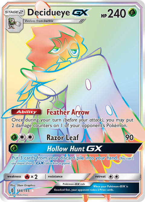 Decidueye-GX 146 Guardians Rising Pokémon card