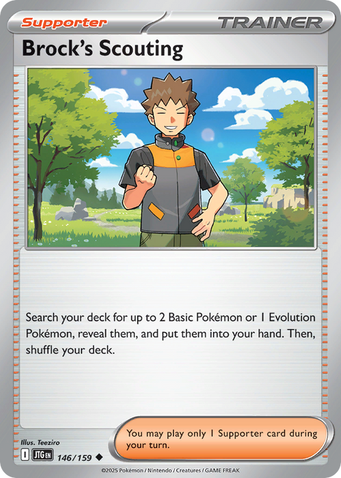 Brock's Scouting 146 Journey Together Pokémon card