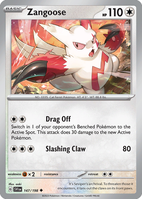 Zangoose 147 Scarlet & Violet Pokémon card