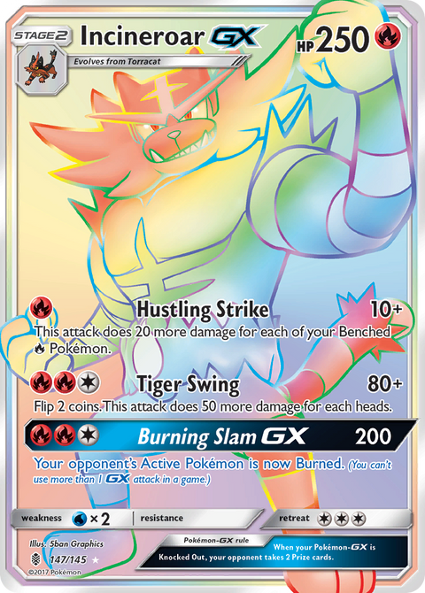 Incineroar-GX 147 Guardians Rising Pokémon card