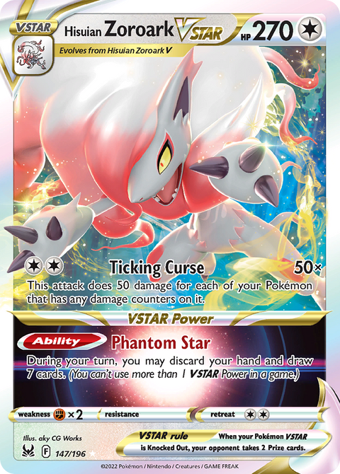Hisuian Zoroark VSTAR 147 Lost Origin Pokémon card