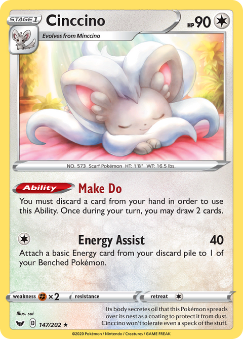 Cinccino 147 Sword & Shield Pokémon card