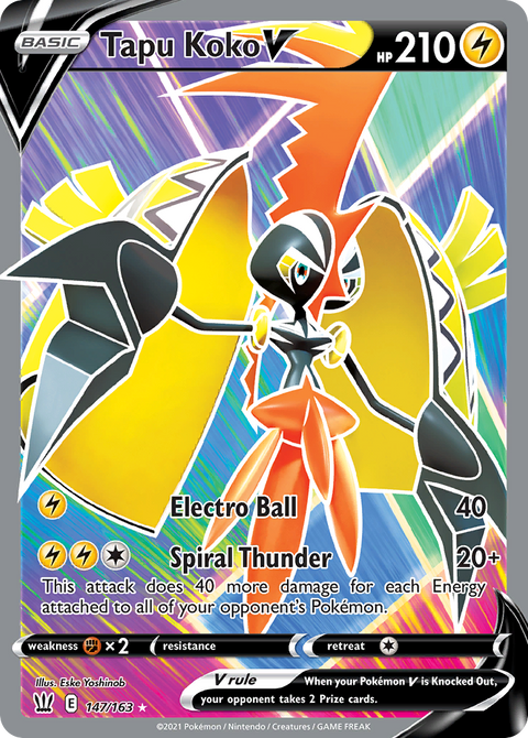 Tapu Koko V 147 Battle Styles Pokémon card