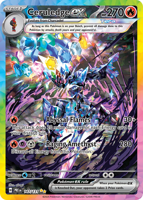 Ceruledge ex 147 Prismatic Evolutions Pokémon card