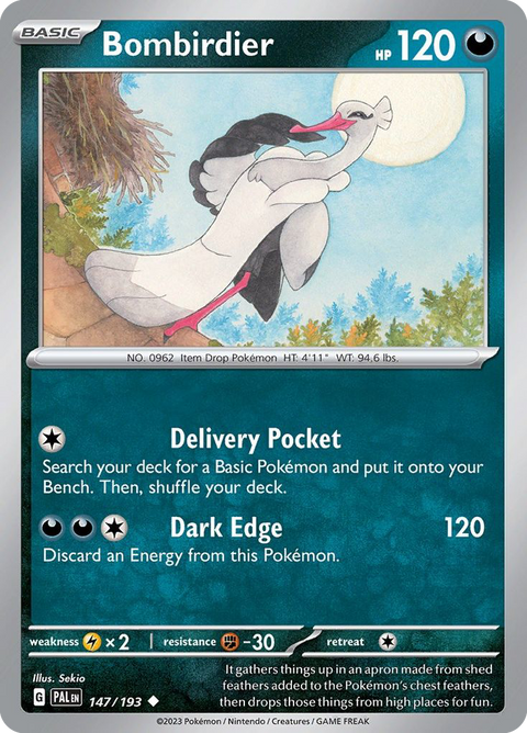 Bombirdier 147 Paldea Evolved Pokémon card