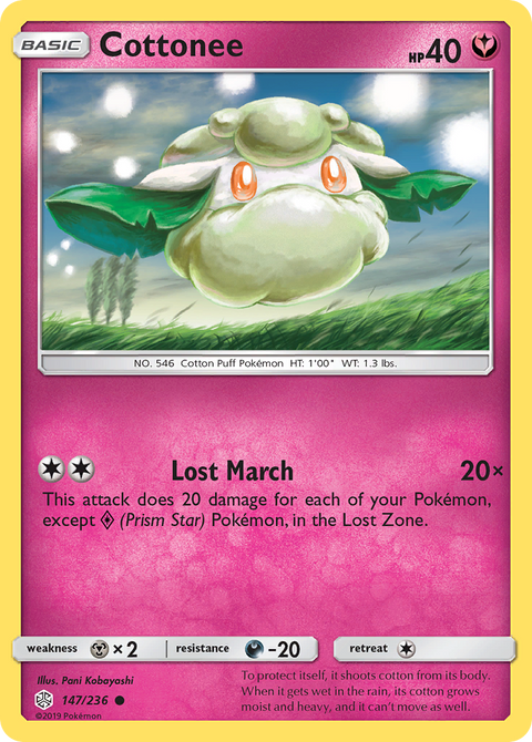 Cottonee 147 Cosmic Eclipse Pokémon card