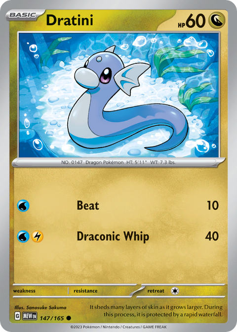 Dratini 147 151 Pokémon card