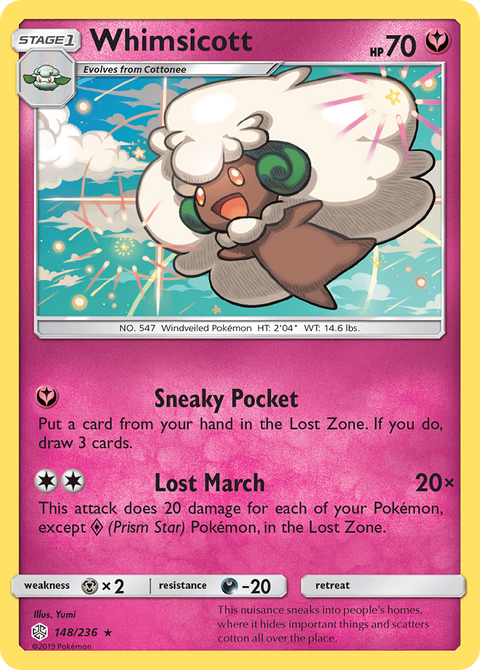 Whimsicott 148 Cosmic Eclipse Pokémon card