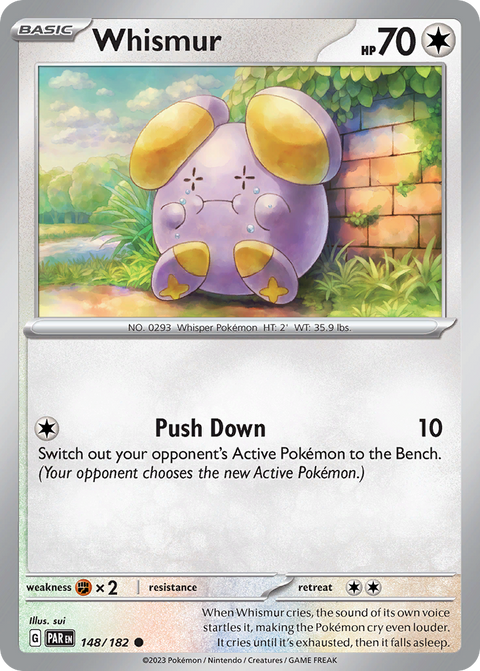 Whismur 148 Paradox Rift Pokémon card