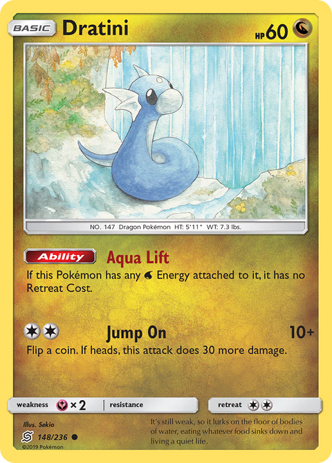 Dratini 148 Unified Minds Pokémon card