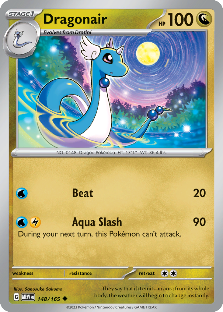 Dragonair 148 151 Pokémon card