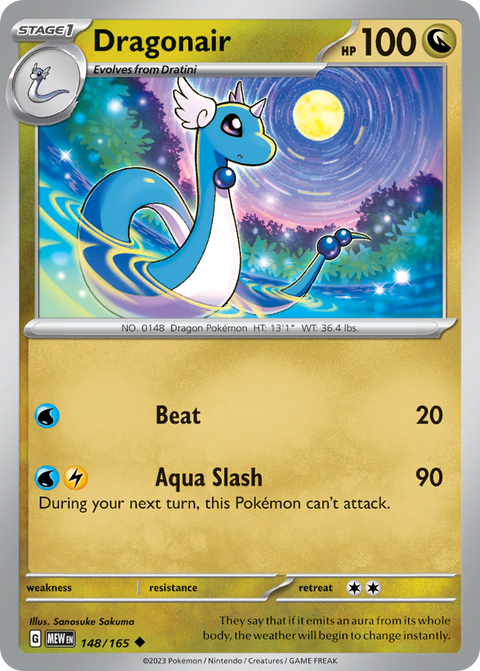 Dragonair 148 151 Pokémon card