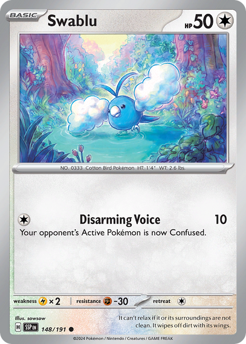 Swablu 148 Surging Sparks Pokémon card