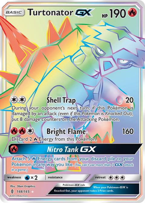 Turtonator-GX 148 Guardians Rising Pokémon card
