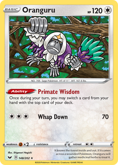 Oranguru 148 Sword & Shield Pokémon card