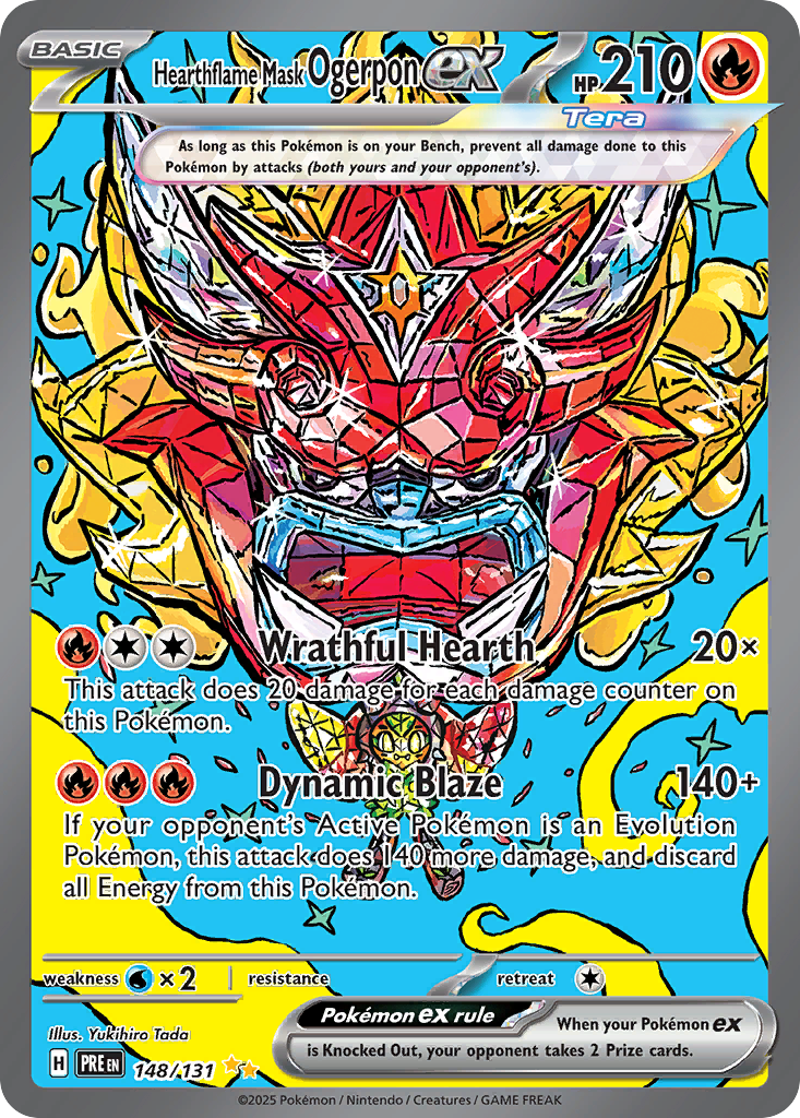Hearthflame Mask Ogerpon ex 148 Prismatic Evolutions Pokémon card