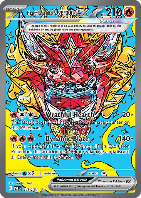 Hearthflame Mask Ogerpon ex 148 Prismatic Evolutions Pokémon card