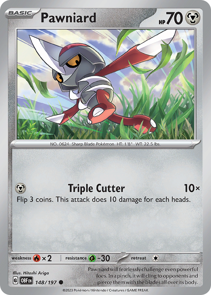 Pawniard 148 Obsidian Flames Pokémon card