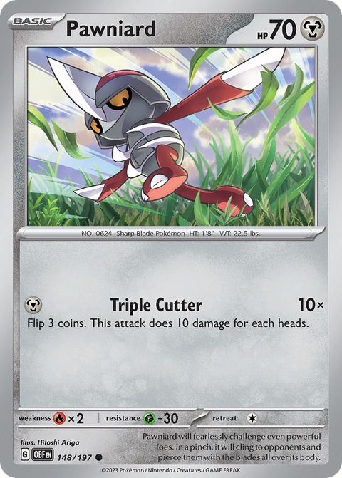 Pawniard 148 Obsidian Flames Pokémon card