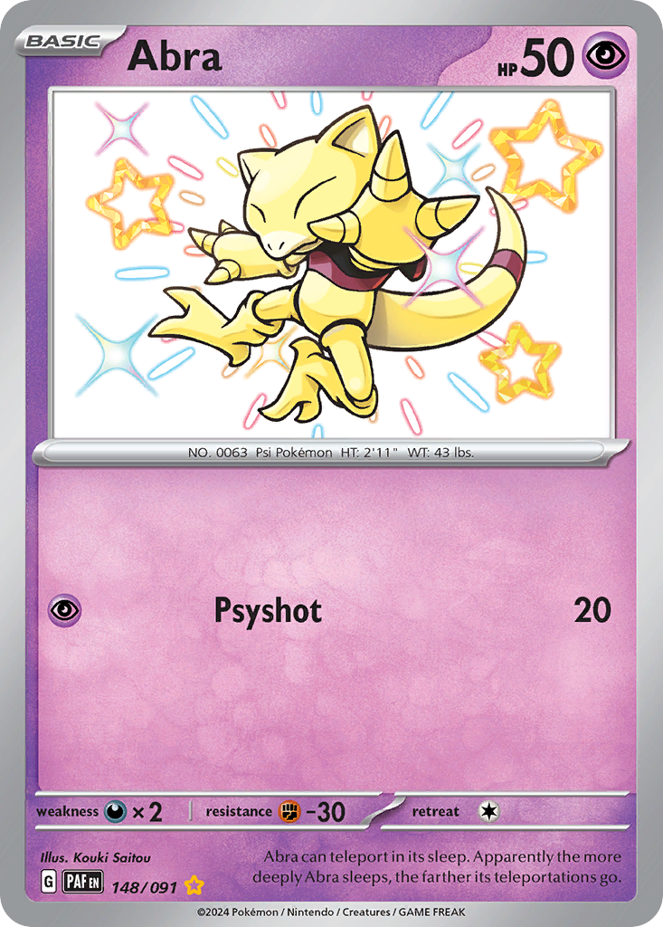 Abra 148 Paldean Fates Pokémon card