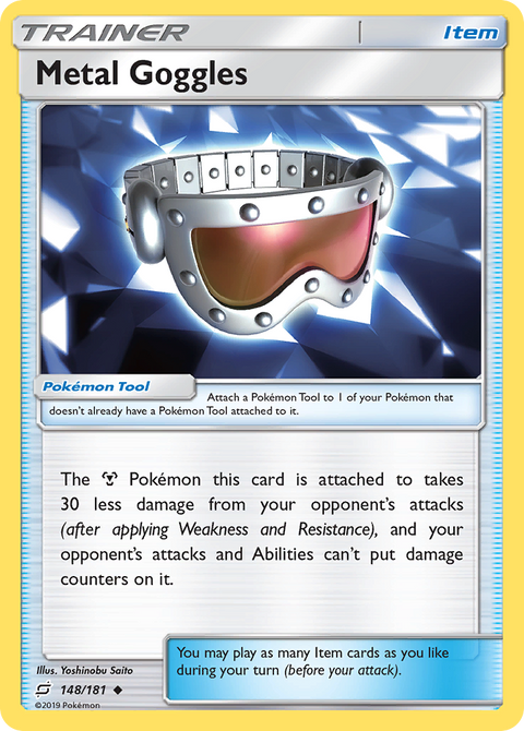 Metal Goggles 148 Team Up Pokémon card