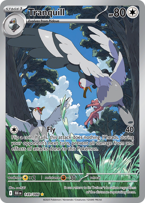 Tranquill 149 Black Bolt Pokémon card