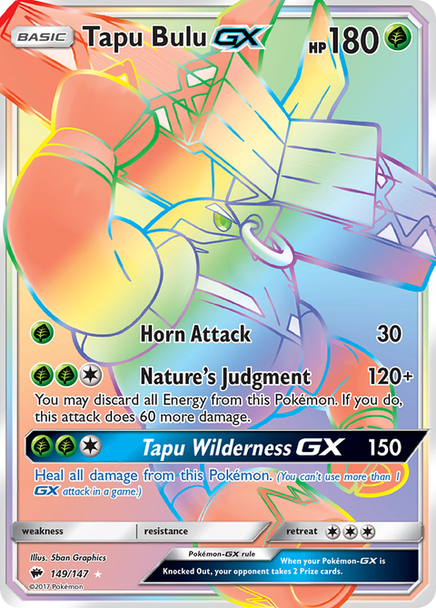 Tapu Bulu-GX 149 Burning Shadows Pokémon card