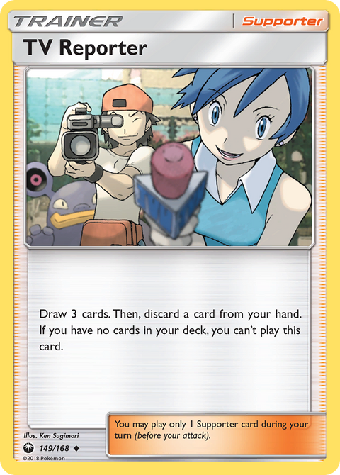 TV Reporter 149 Celestial Storm Pokémon card