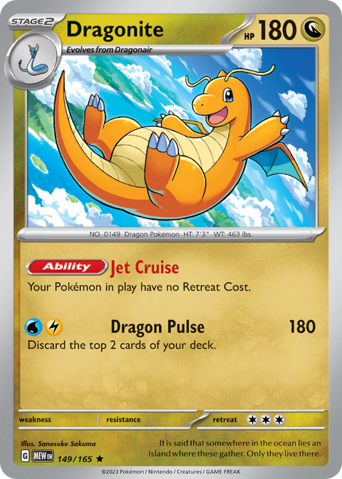 Dragonite 149 151 Pokémon card